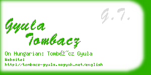 gyula tombacz business card